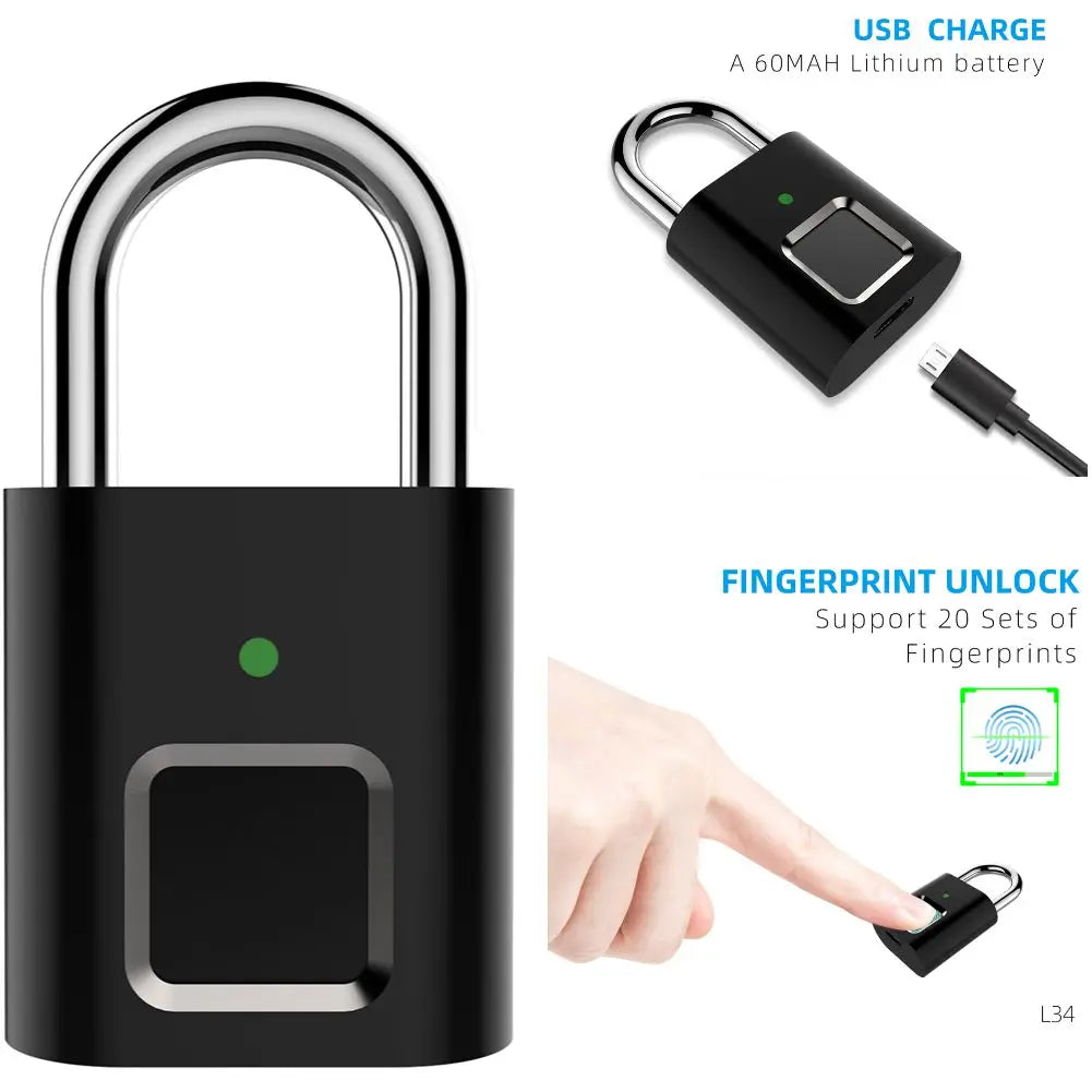 DEFAULT Keyless Fingerprint Lock with Tuya APP Smart Padlock Waterproo
