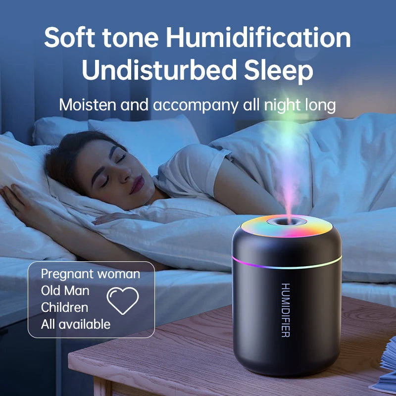 180ML Mini Air Humidifier USB Electric Aroma Diffuser Essential Oil Purifier Aromatherapy Mist Maker Lights For Car Home Bedroom TGP-OO6