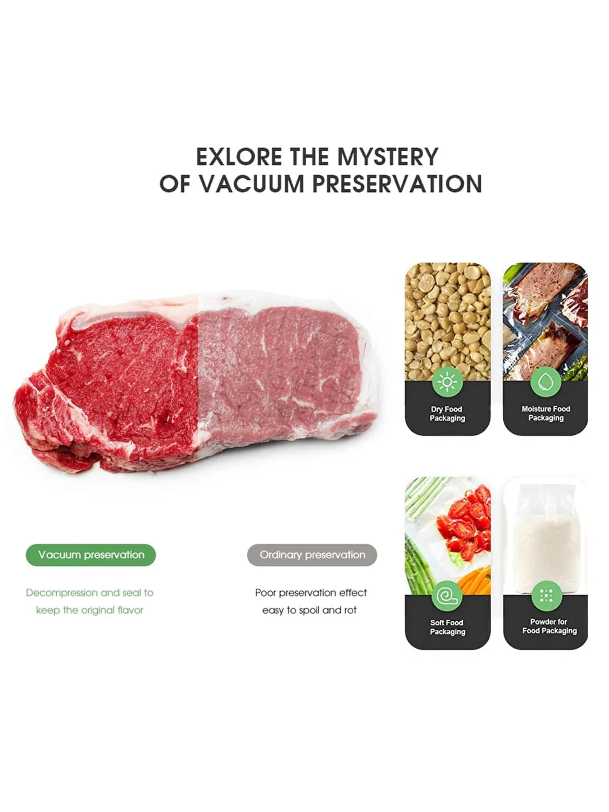 vacuum sealing food preservation machine,