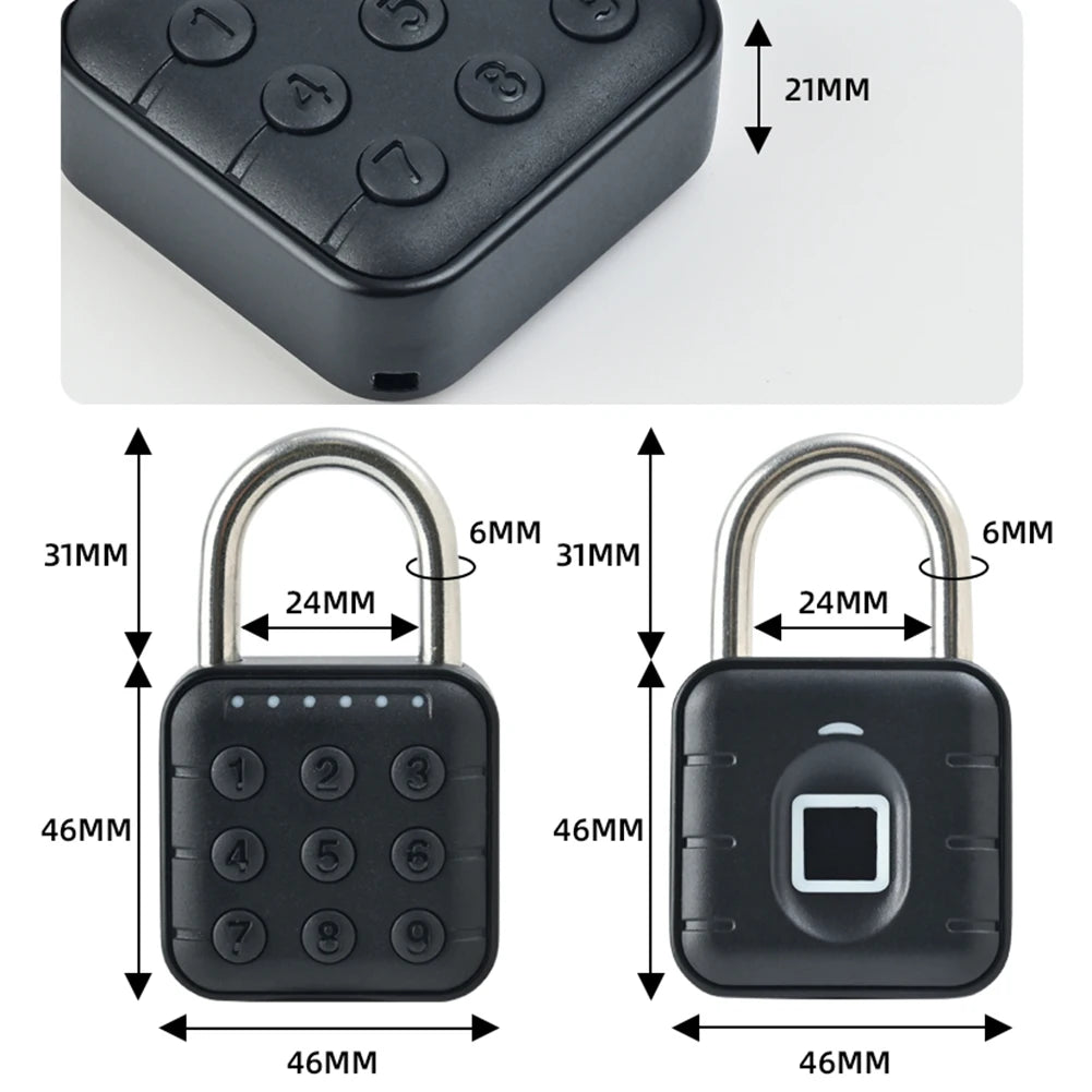 DEFAULT Keyless Fingerprint Lock with Tuya APP Smart Padlock Waterproo