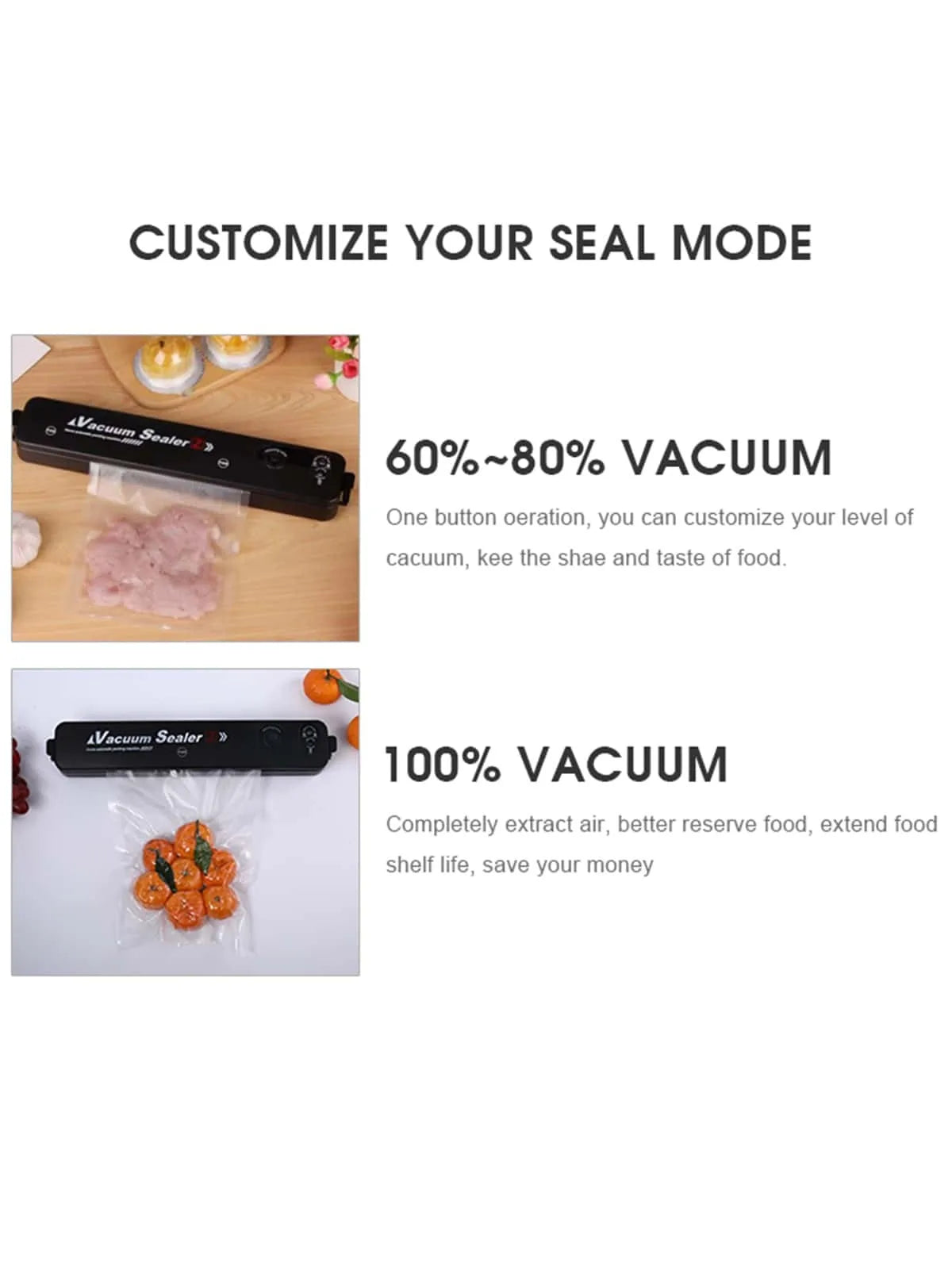 vacuum sealing food preservation machine,