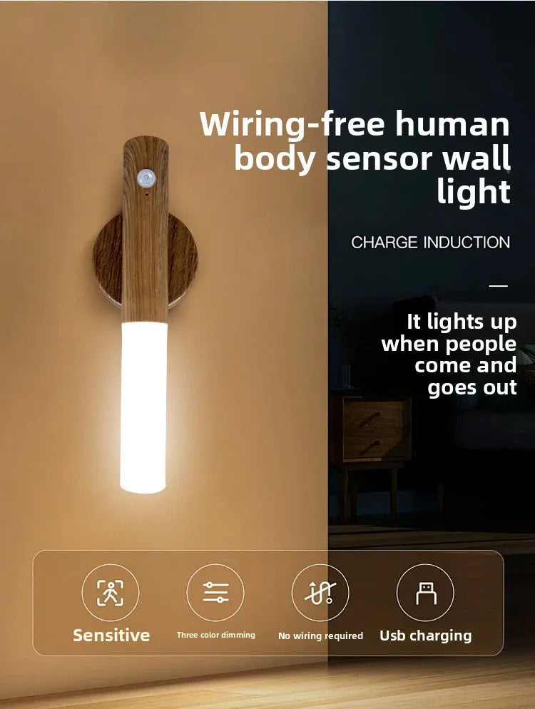 LED Night Light USB Charging Intelligent Human Induction For Bedside Cabinet Home Wardrobe Lighting Motion Sensor Light Led Lamp TGP-005