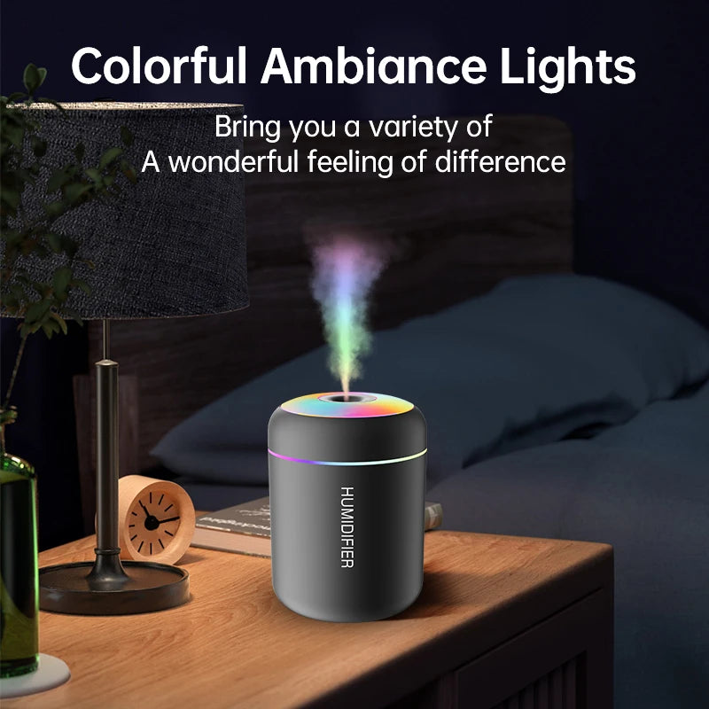 180ML Mini Air Humidifier USB Electric Aroma Diffuser Essential Oil Purifier Aromatherapy Mist Maker Lights For Car Home Bedroom TGP-OO6