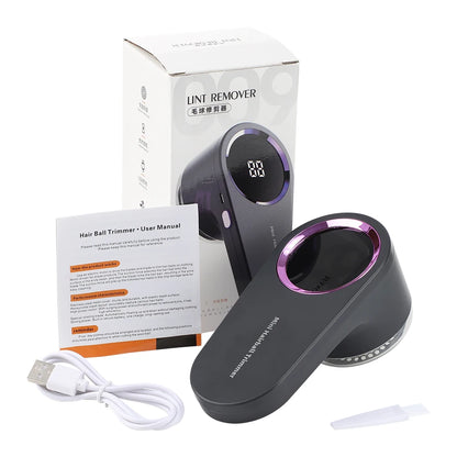 Rechargeable Electric Lint Remover LED Smart Display Portable Clothes Hair Ball Pellet Machine High Speed Motor Lint Trimmer