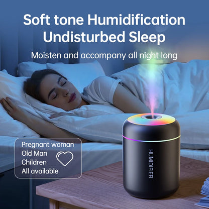180ML Mini Air Humidifier USB Electric Aroma Diffuser Essential Oil Purifier Aromatherapy Mist Maker Lights For Car Home Bedroom TGP-OO6